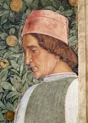 Detail of the head of a groom, from the Camera degli Sposi or Camera Picta